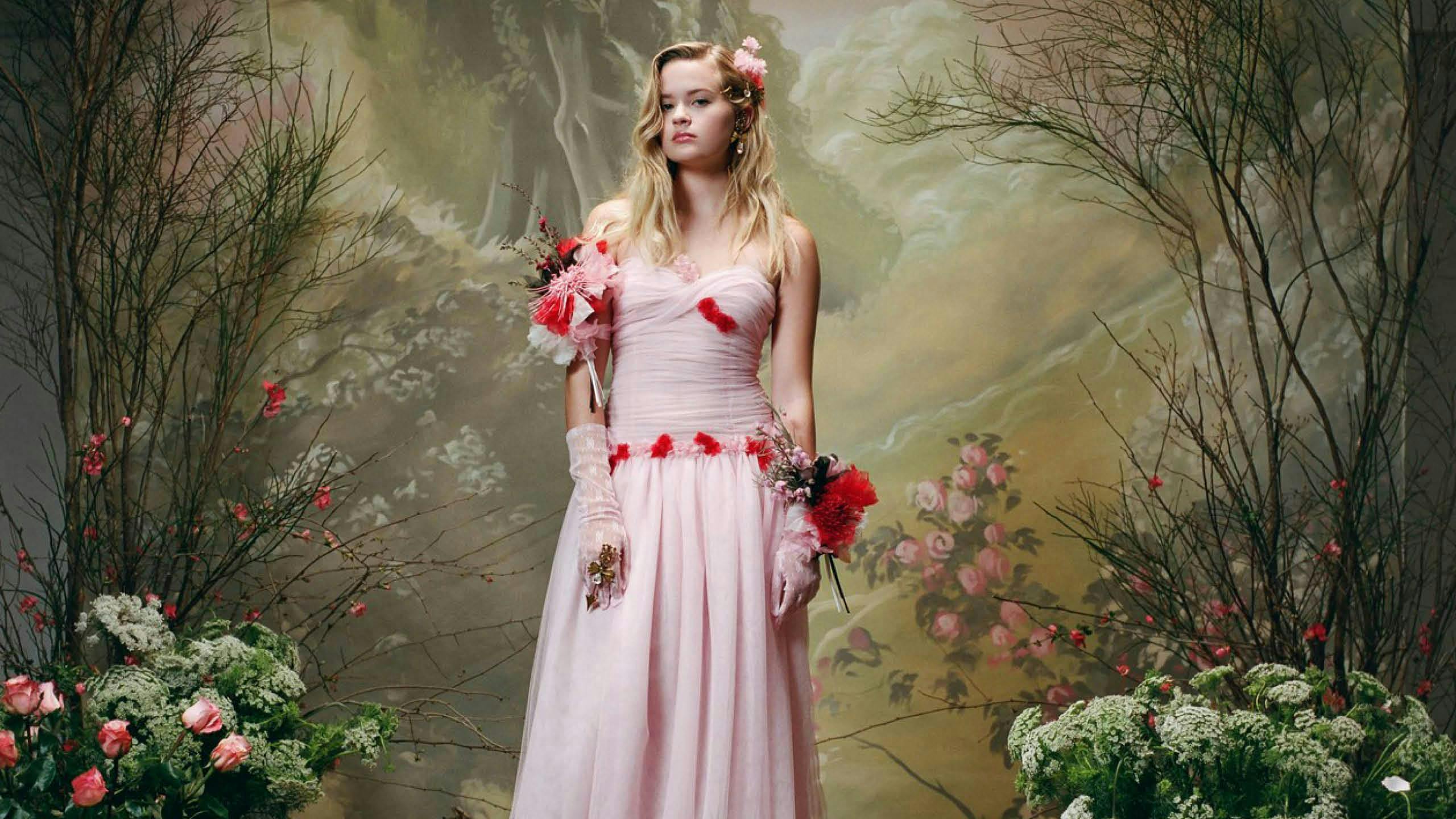 clothing person plant female flower wedding gown fashion gown flower bouquet flower arrangement
