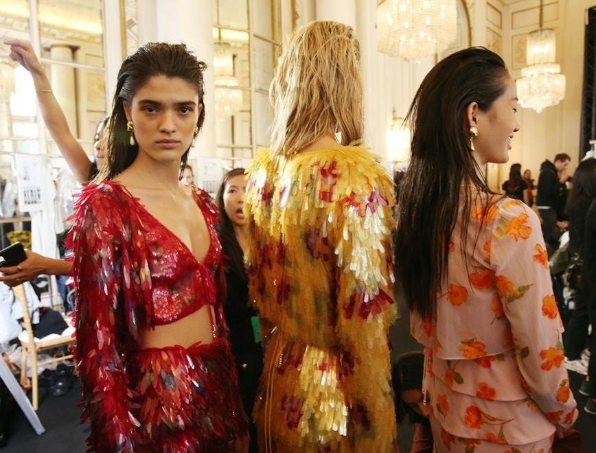 backstage at altuzarra rtw spring 2019 person human clothing apparel