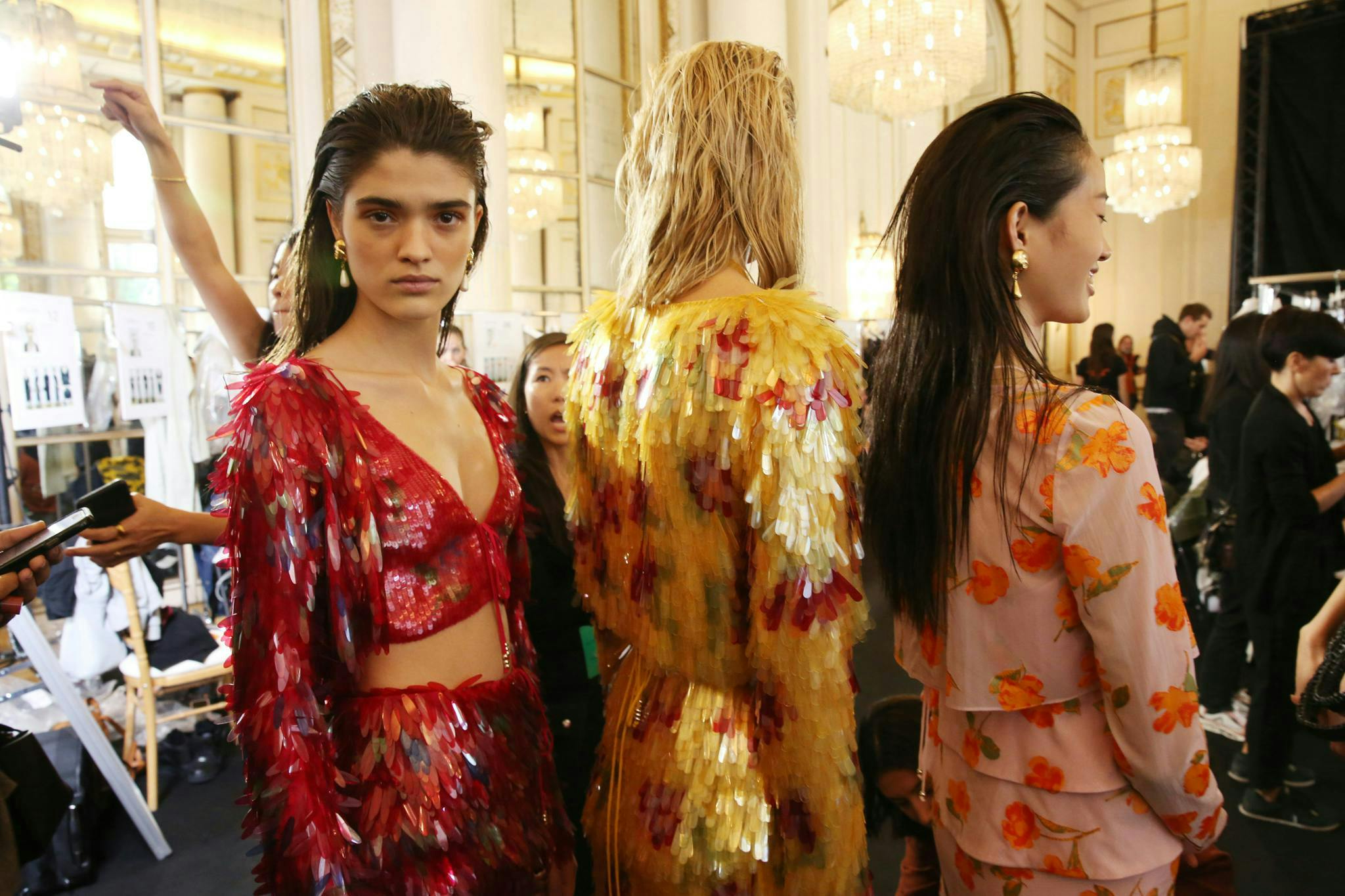 backstage at altuzarra rtw spring 2019 person human clothing apparel