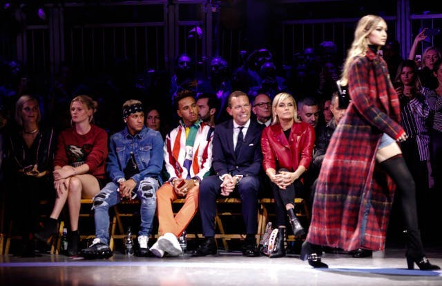 tommy hilfiger show spring summer 2018 london fashion week uk 19 sep 2017 lara stone neymar lewis hamilton daniel grieder yolanda h foster gigi hadid soccer player footballer motor formula one 1 f1 f ceo real housewives beverly hills lfw ss18 modelling businessperson football player model racing driver sportsperson female male with others personality reality tv star 63661835 person human clothing apparel crowd audience