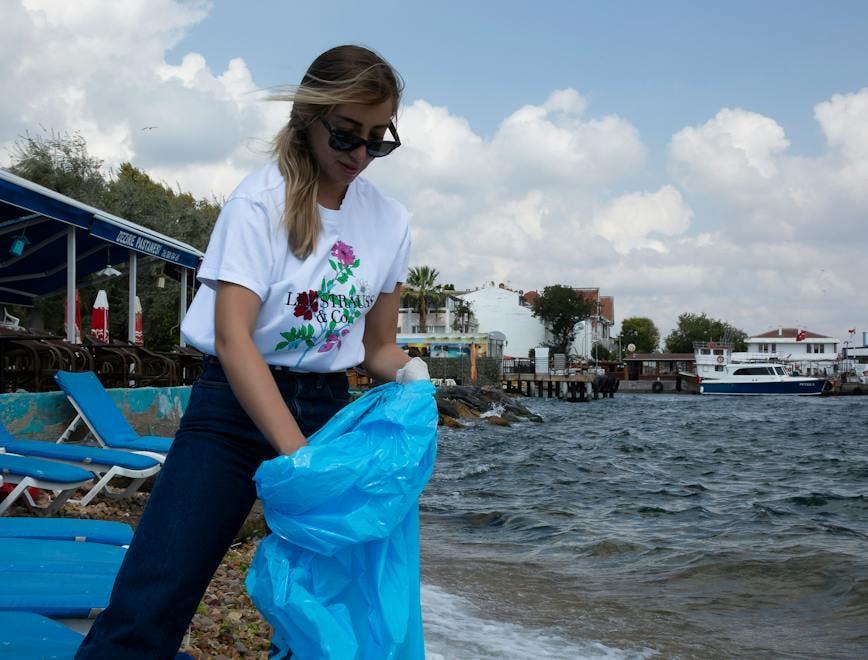 person clothing sunglasses accessories boat transportation vehicle plastic bag plastic bag