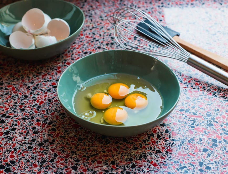 egg food fork cutlery bowl
