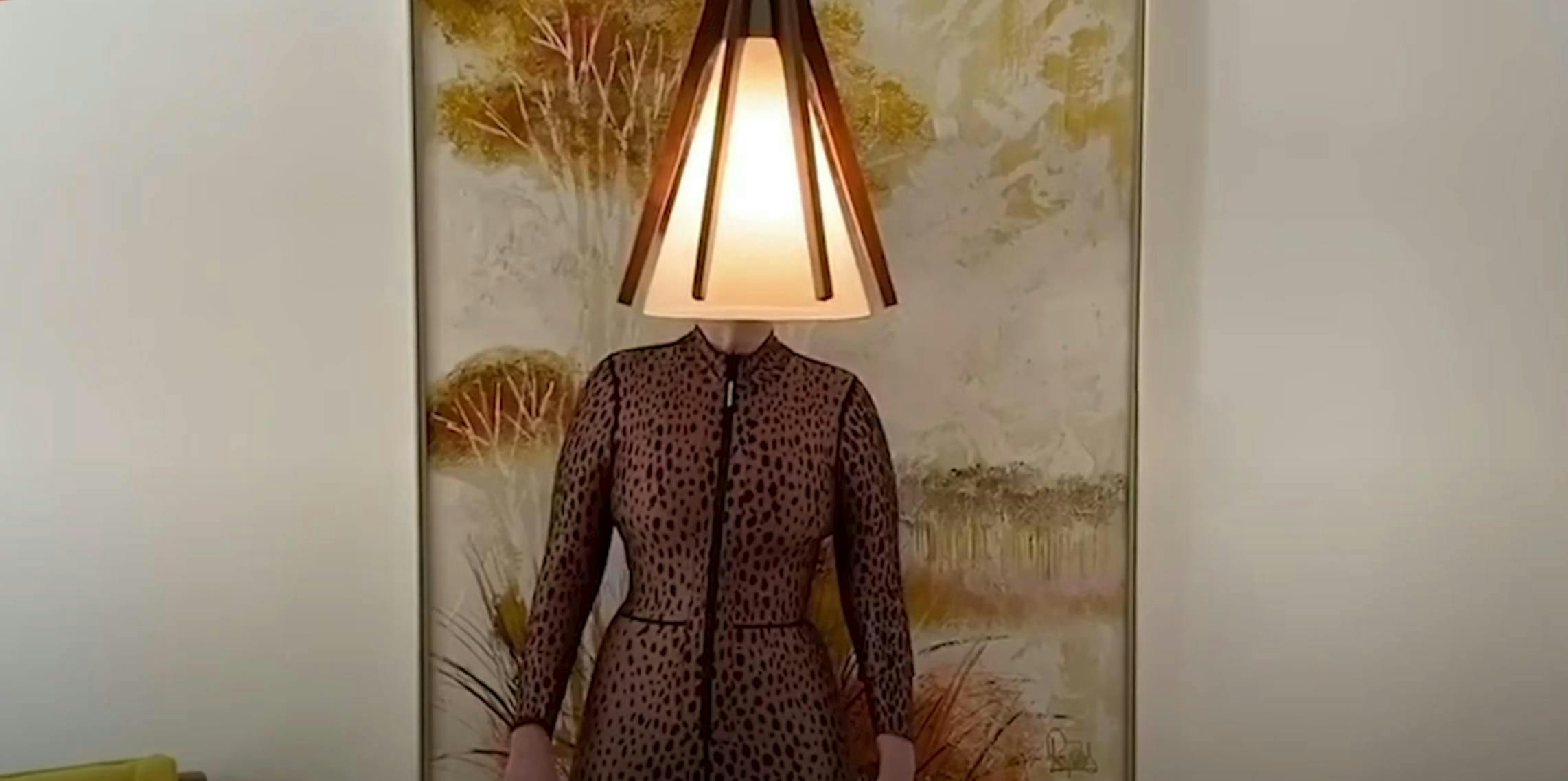 clothing apparel table lamp lamp person human
