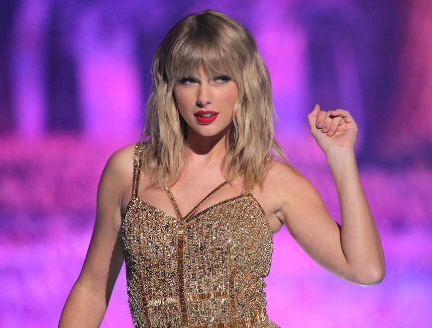 47th annual american music awards show microsoft theater los angeles usa 24 nov 2019 taylor swift amas alone female performing personality 85575667 person human fashion evening dress clothing gown robe apparel