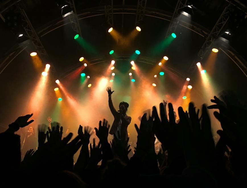 crowd person human rock concert concert lighting