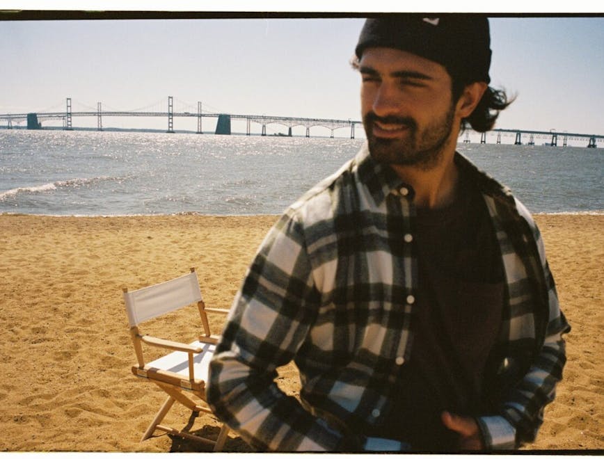 photography portrait waterfront baseball cap cap hat beach sea soil pier