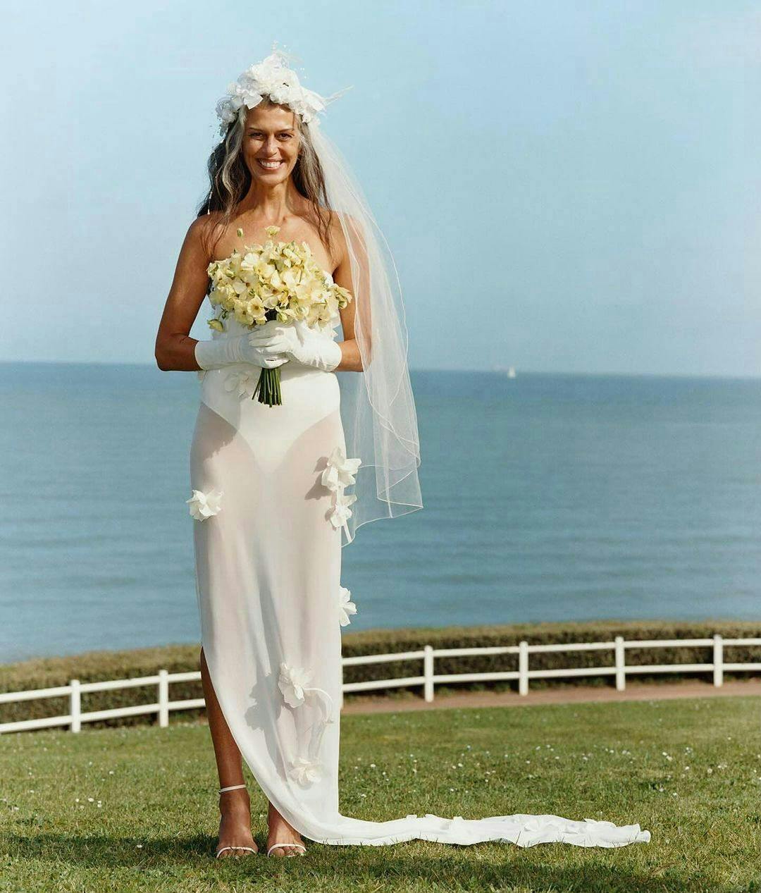dress formal wear wedding gown beachwear adult bride female person woman glove